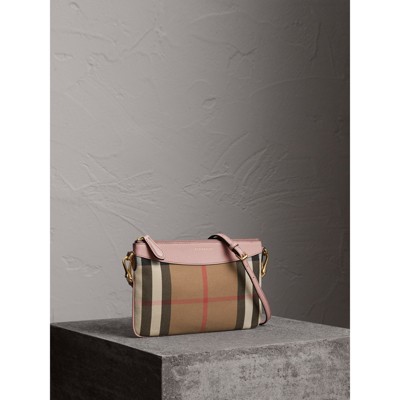 burberry house check and leather clutch bag