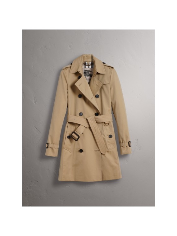 The Kensington – Mid-length Trench Coat in Honey - Women | Burberry ...