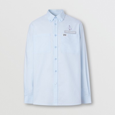 sky blue burberry shirt