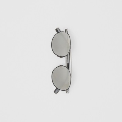 burberry trench collection round frame sunglasses