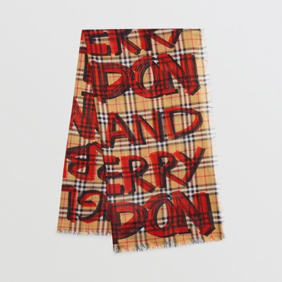 burberry graffiti print scarf