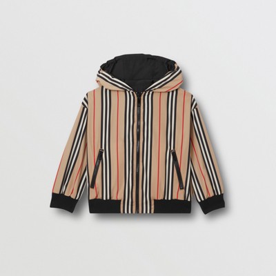 Reversible Icon Stripe Hooded Jacket in 