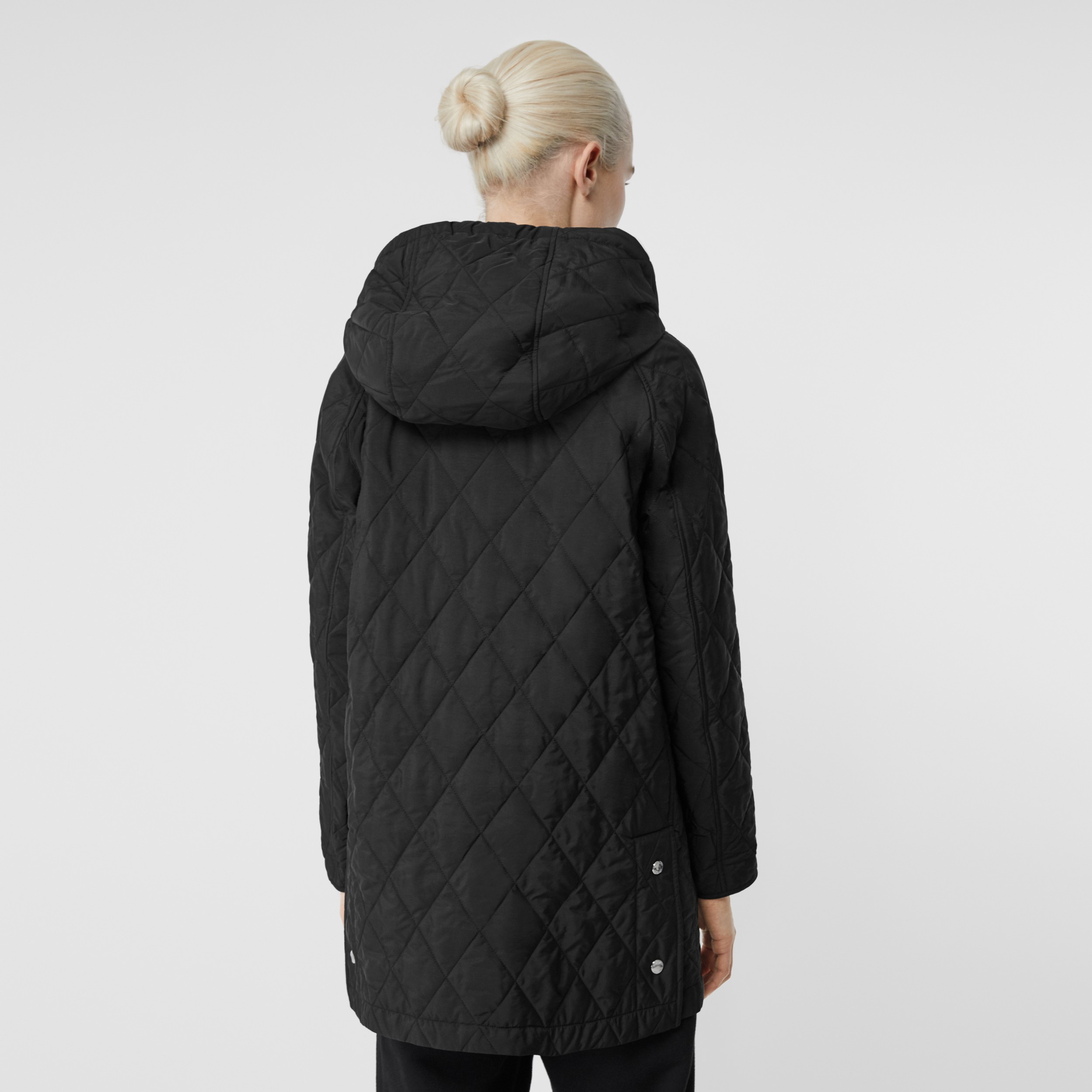 Diamond Quilted Thermoregulated Hooded Coat in Black - Women | Burberry ...
