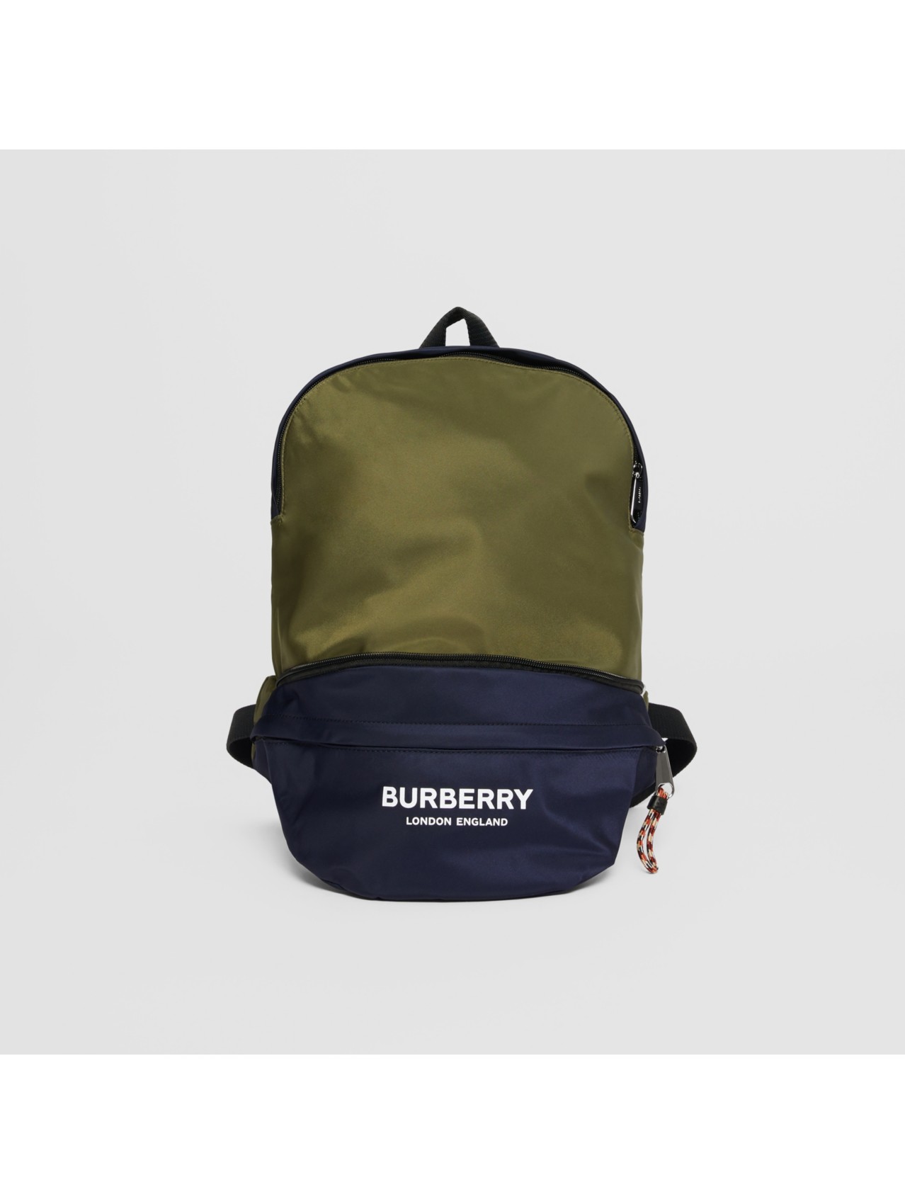 Sac banane convertible bicolore avec logo in Bleu Régence