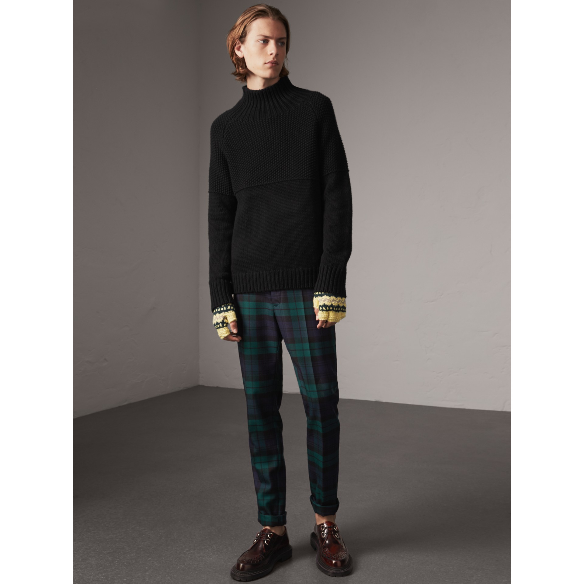 tartan print trousers