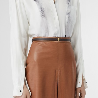 reversible monogram motif leather belt