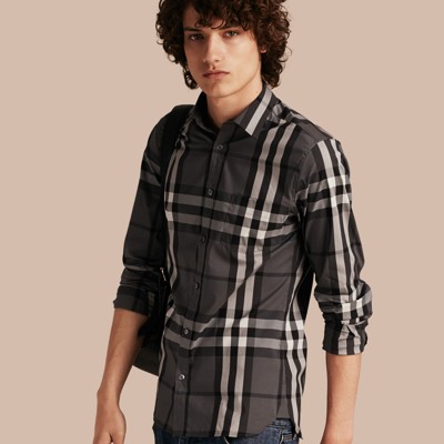 burberry check shirt mens