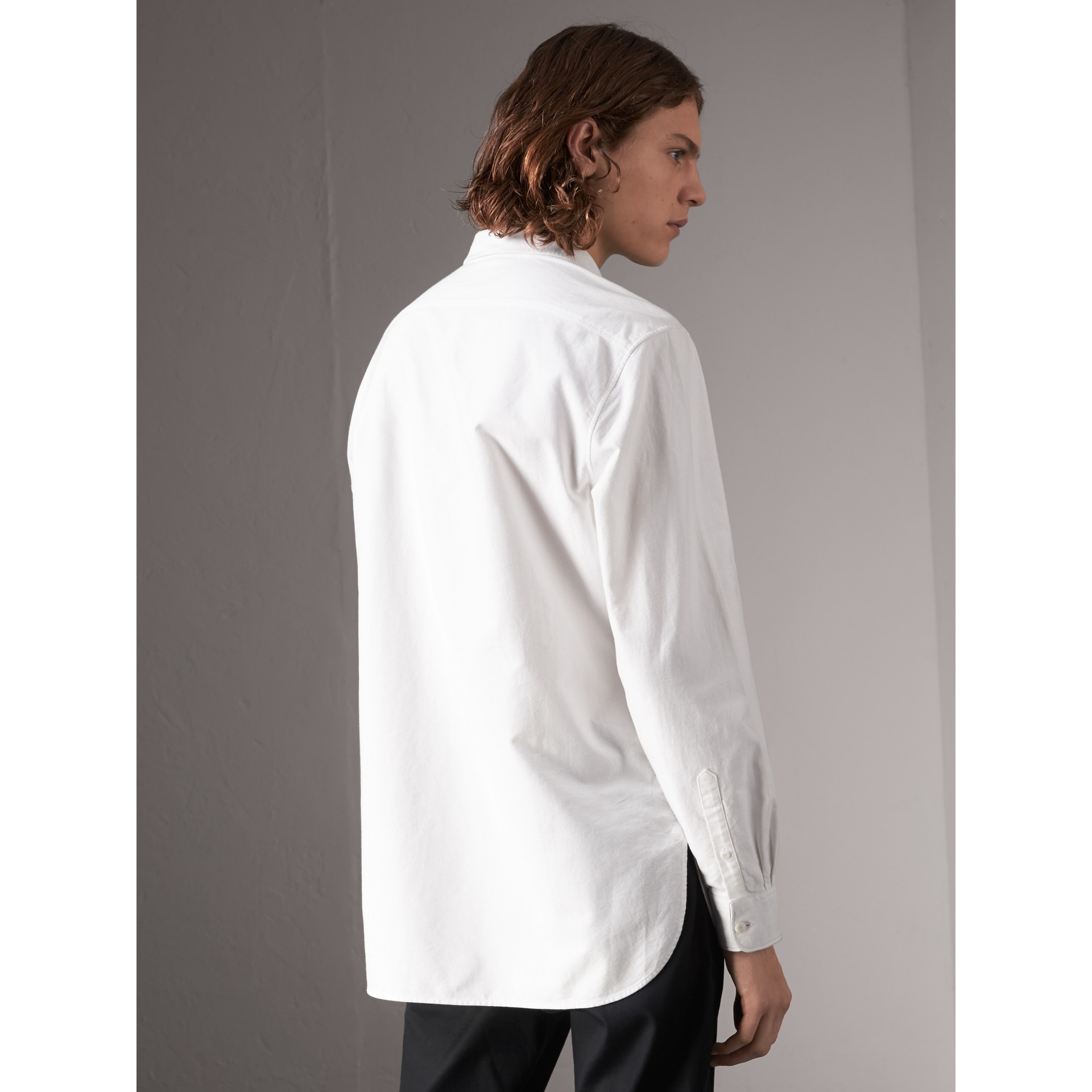 Cotton Oxford Shirt in White - Men | Burberry United States