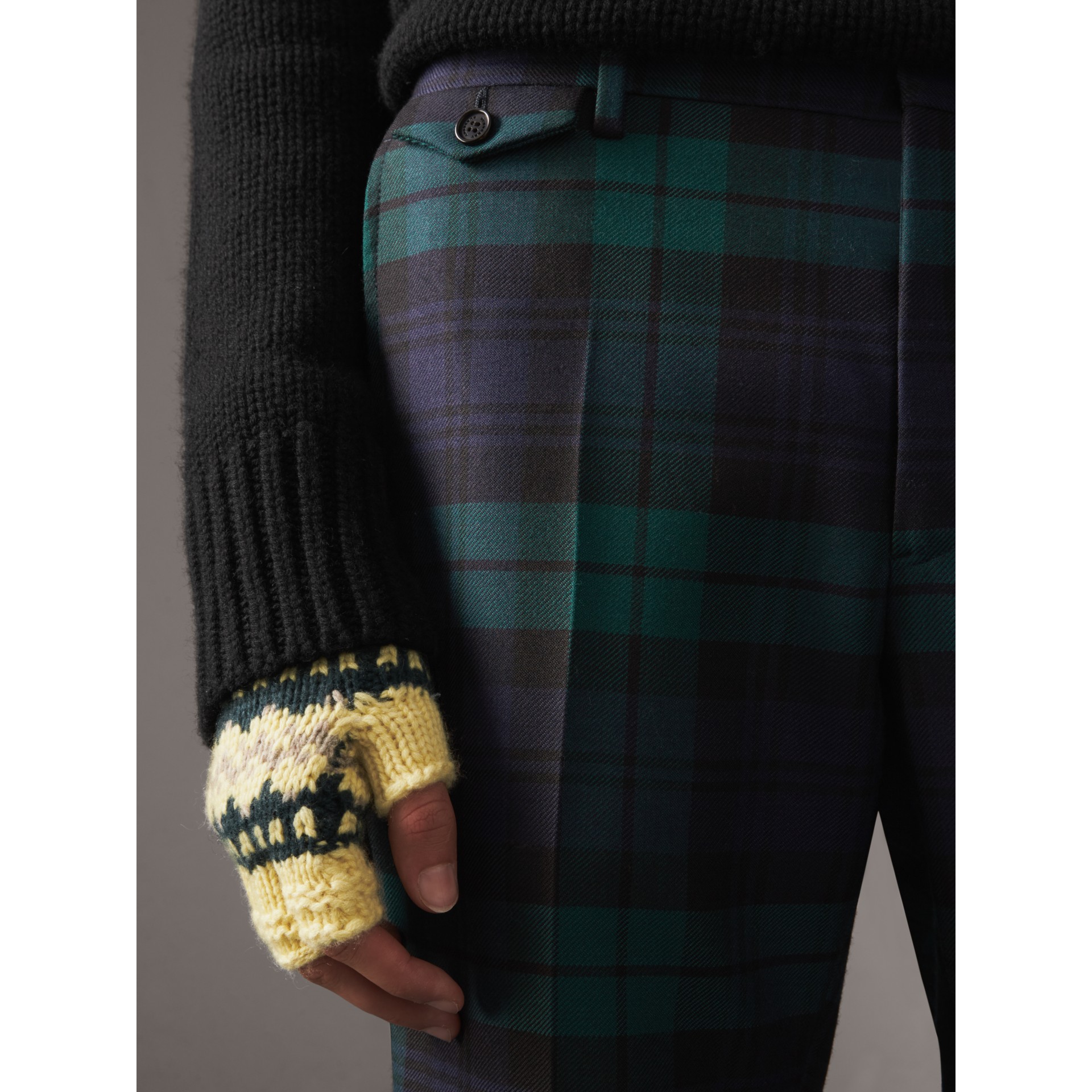 tartan flared trousers