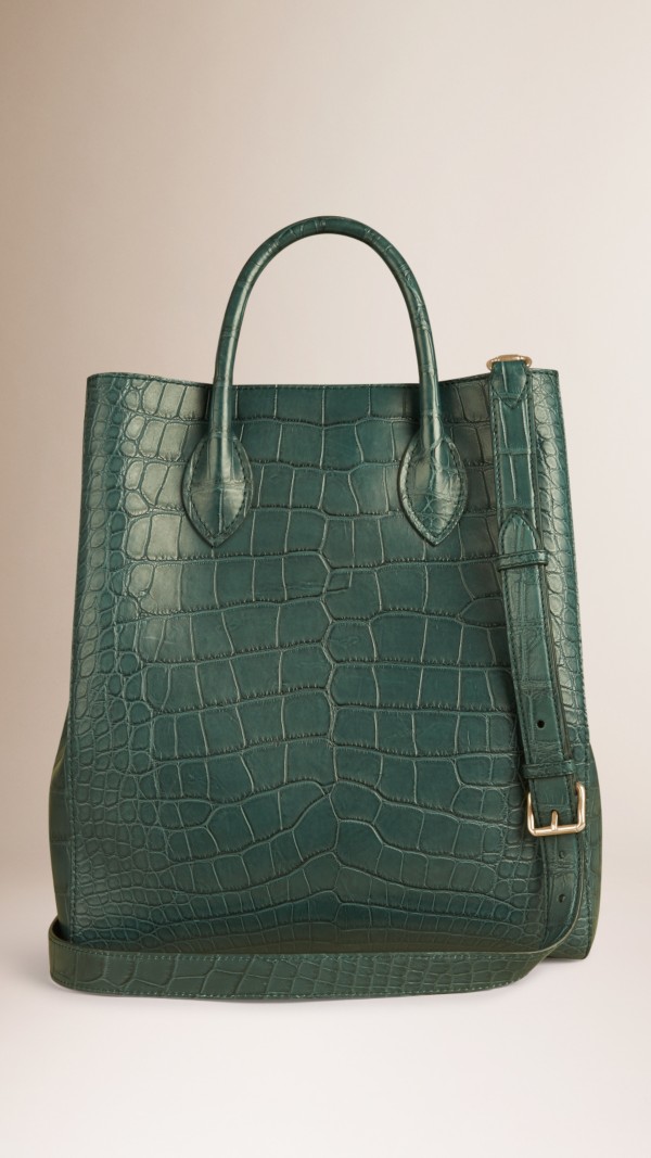 The Carryall in Alligator in Indigo Green - Men | Burberry United States