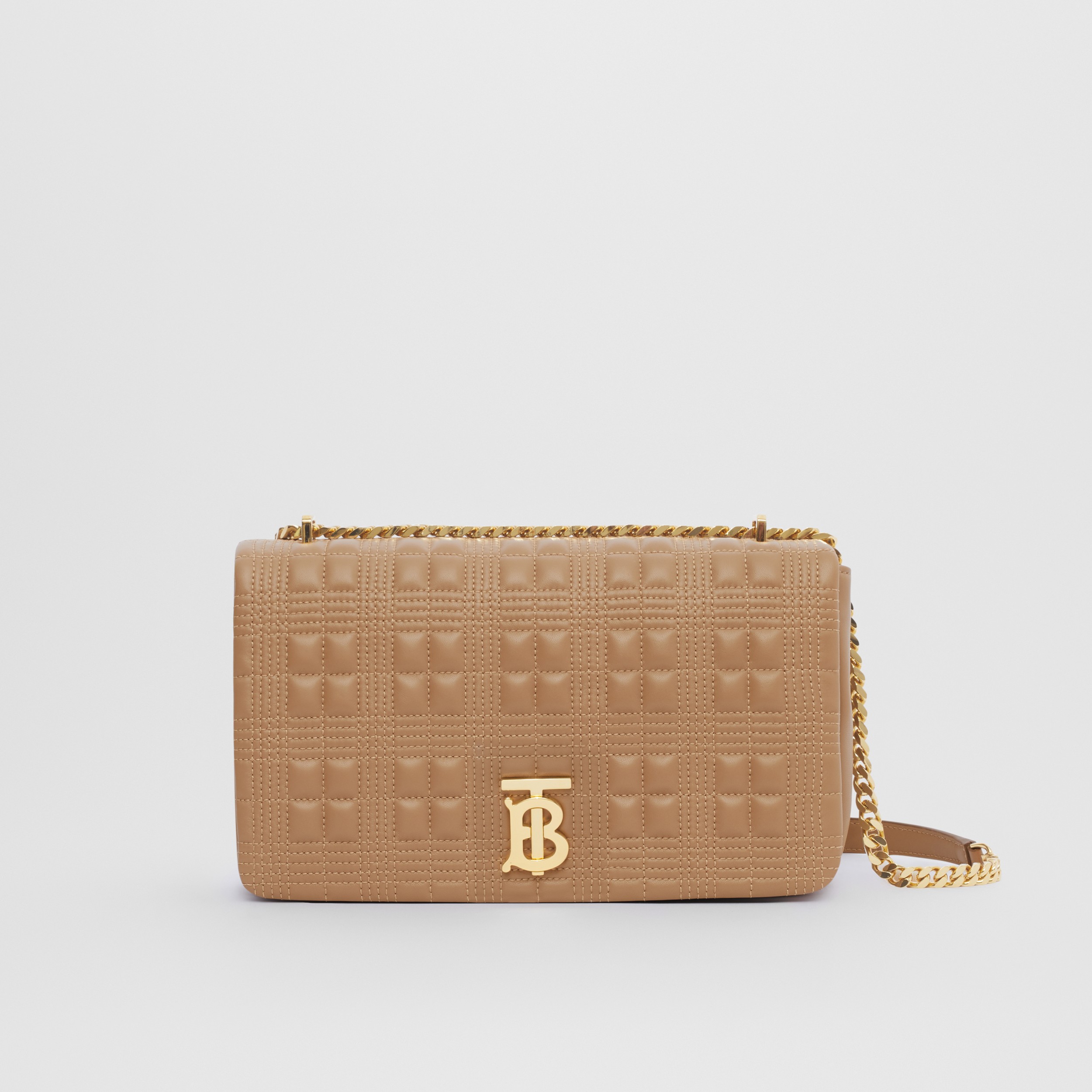 Medium Quilted Lambskin Lola Bag in Camel/light Gold - Women | Burberry® Official - 1