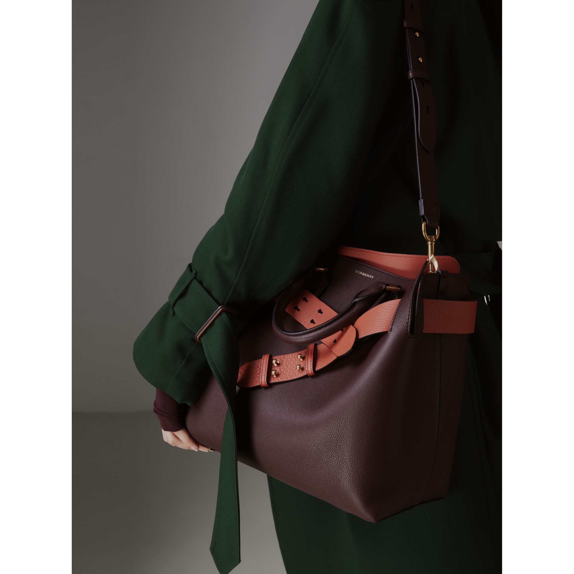 The Medium Leather Belt Bag in Deep Claret Women Burberry United States