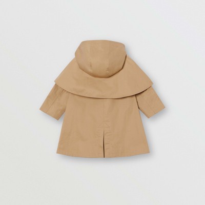detachable hood showerproof cotton swing coat