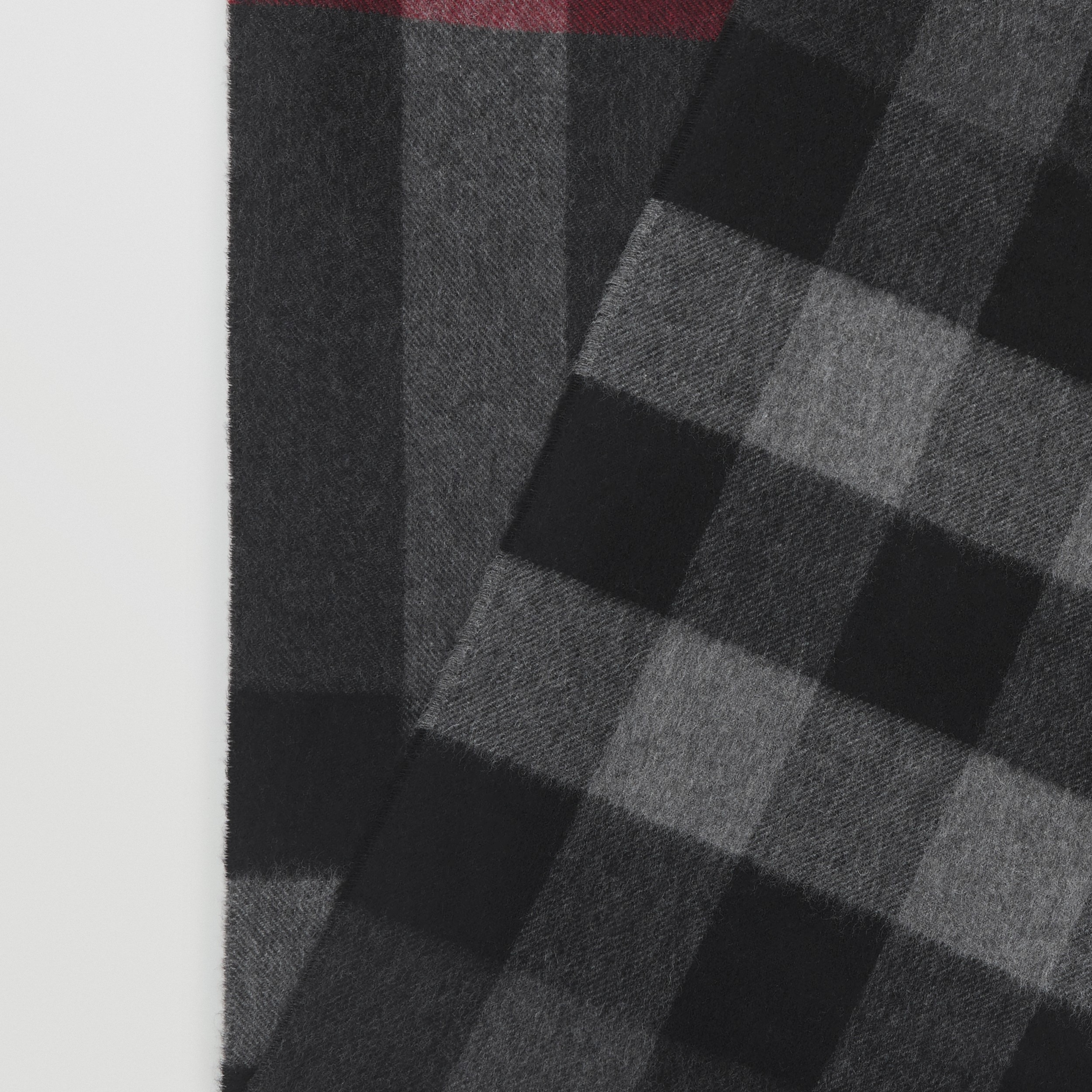 格纹羊绒围巾 (炭灰色) | Burberry® 博柏利官网 - 2