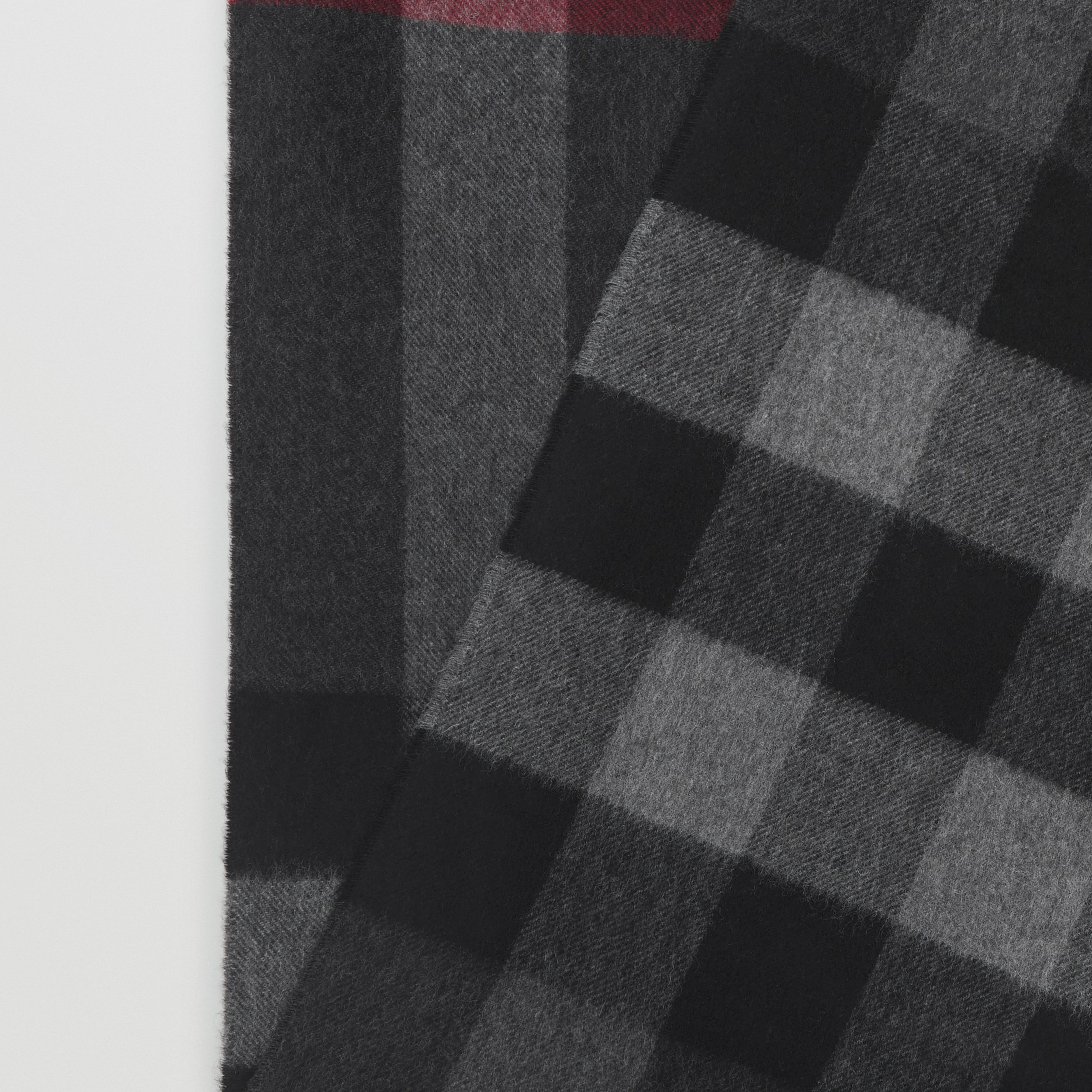 Check Cashmere Scarf in Charcoal | Burberry® Official