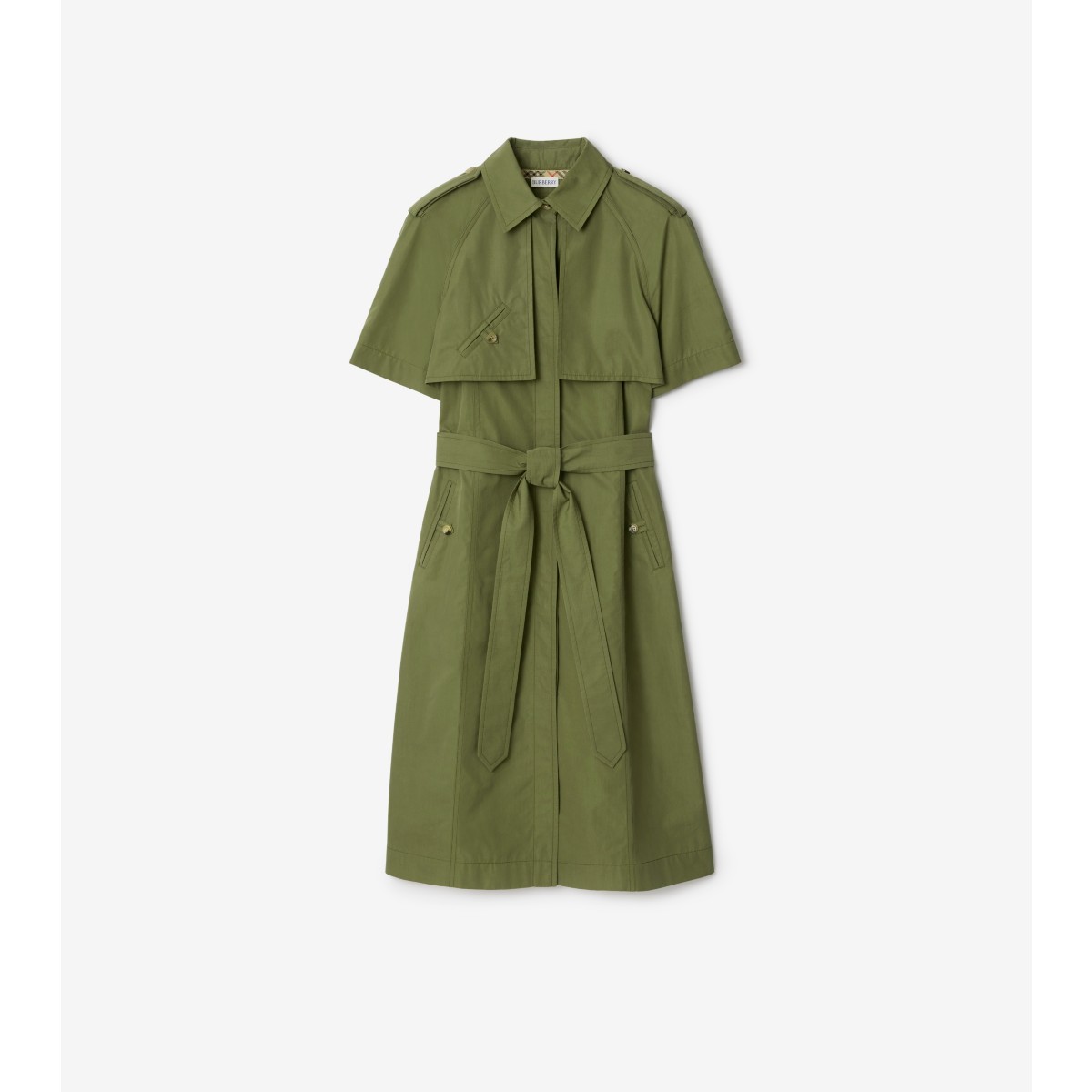  Check Poplin Trench Dress