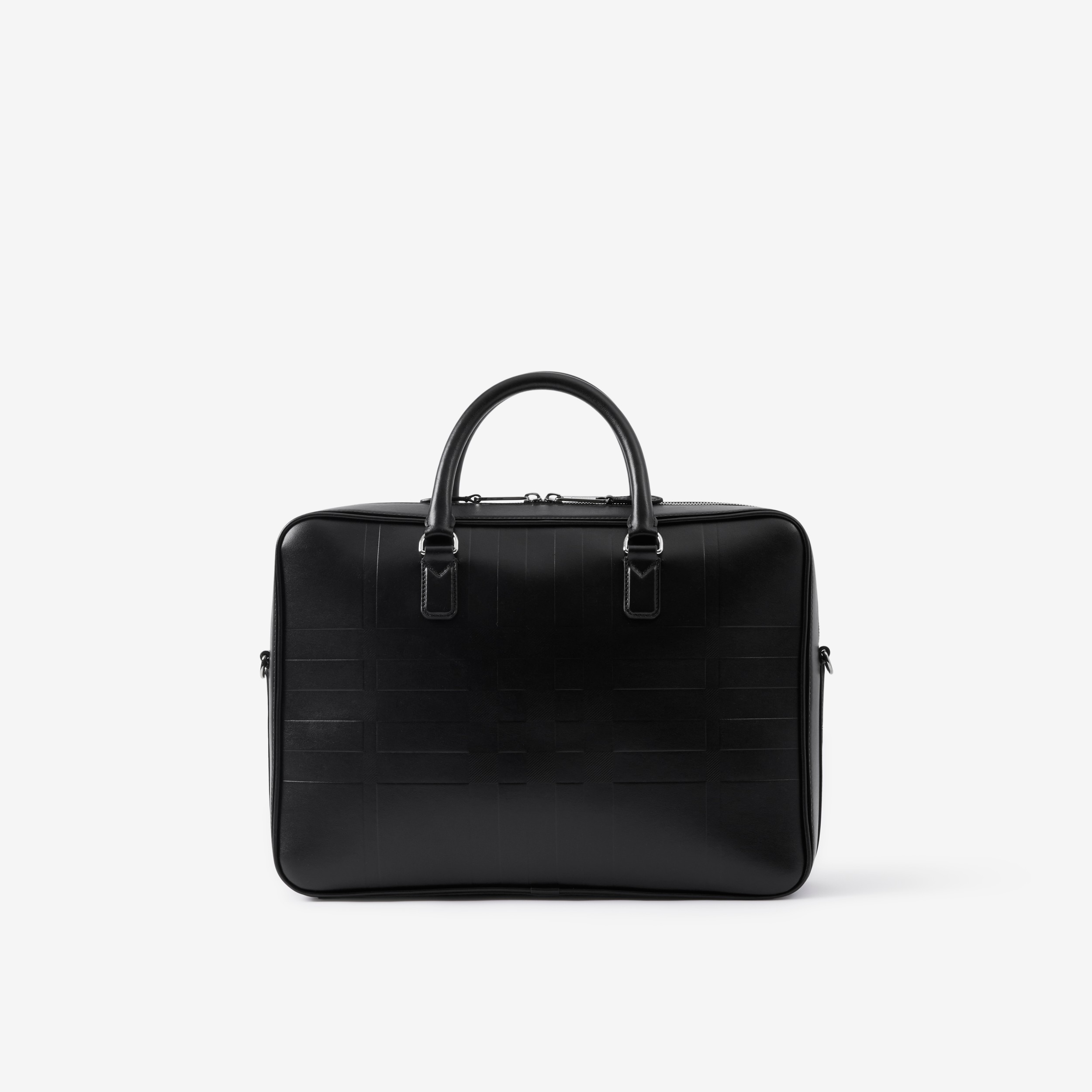 Embossed Check Leather Ainsworth Briefcase in Black - Men | Burberry®  Official