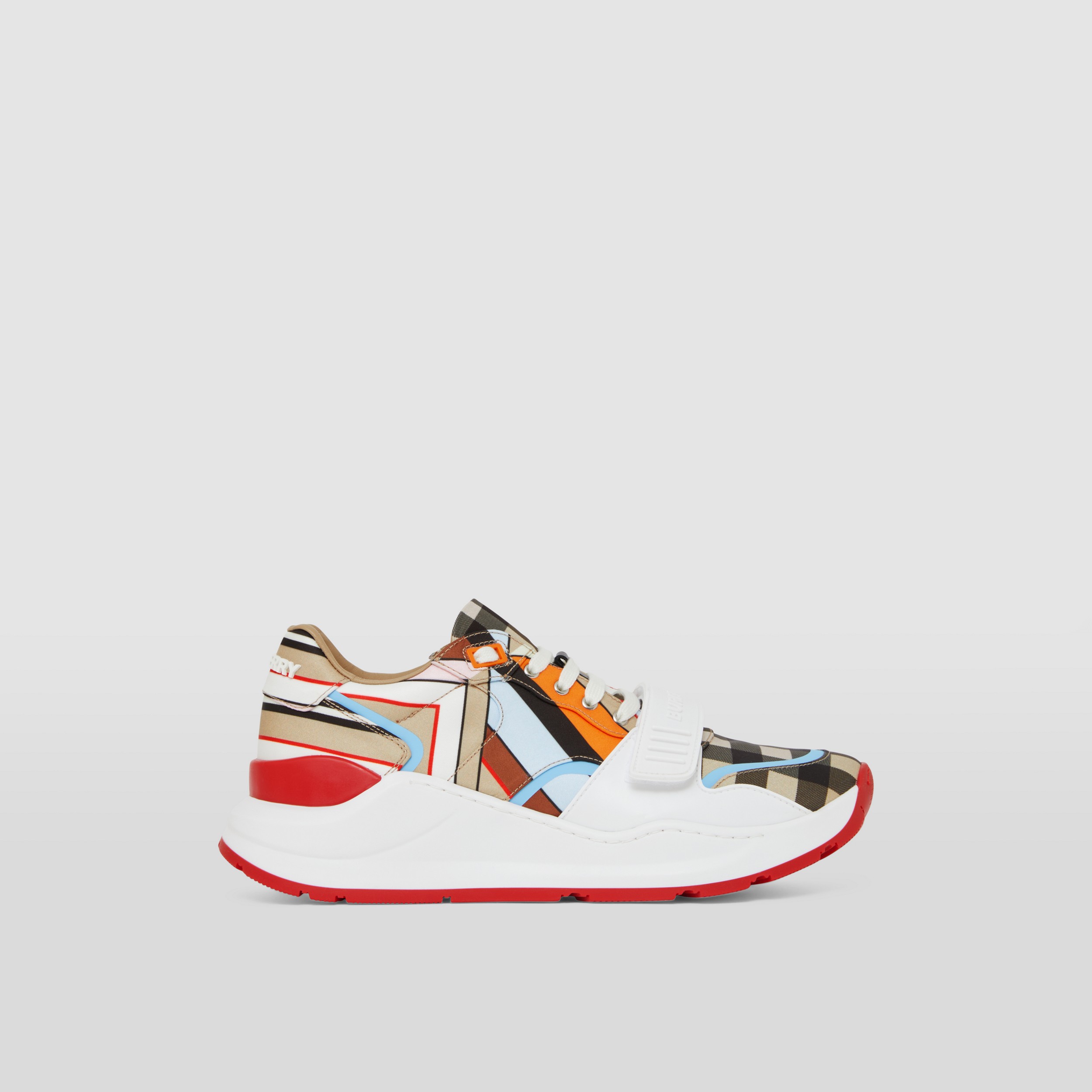 Montage Print Nylon Sneakers in Multicolour - Women | Burberry® Official - 1
