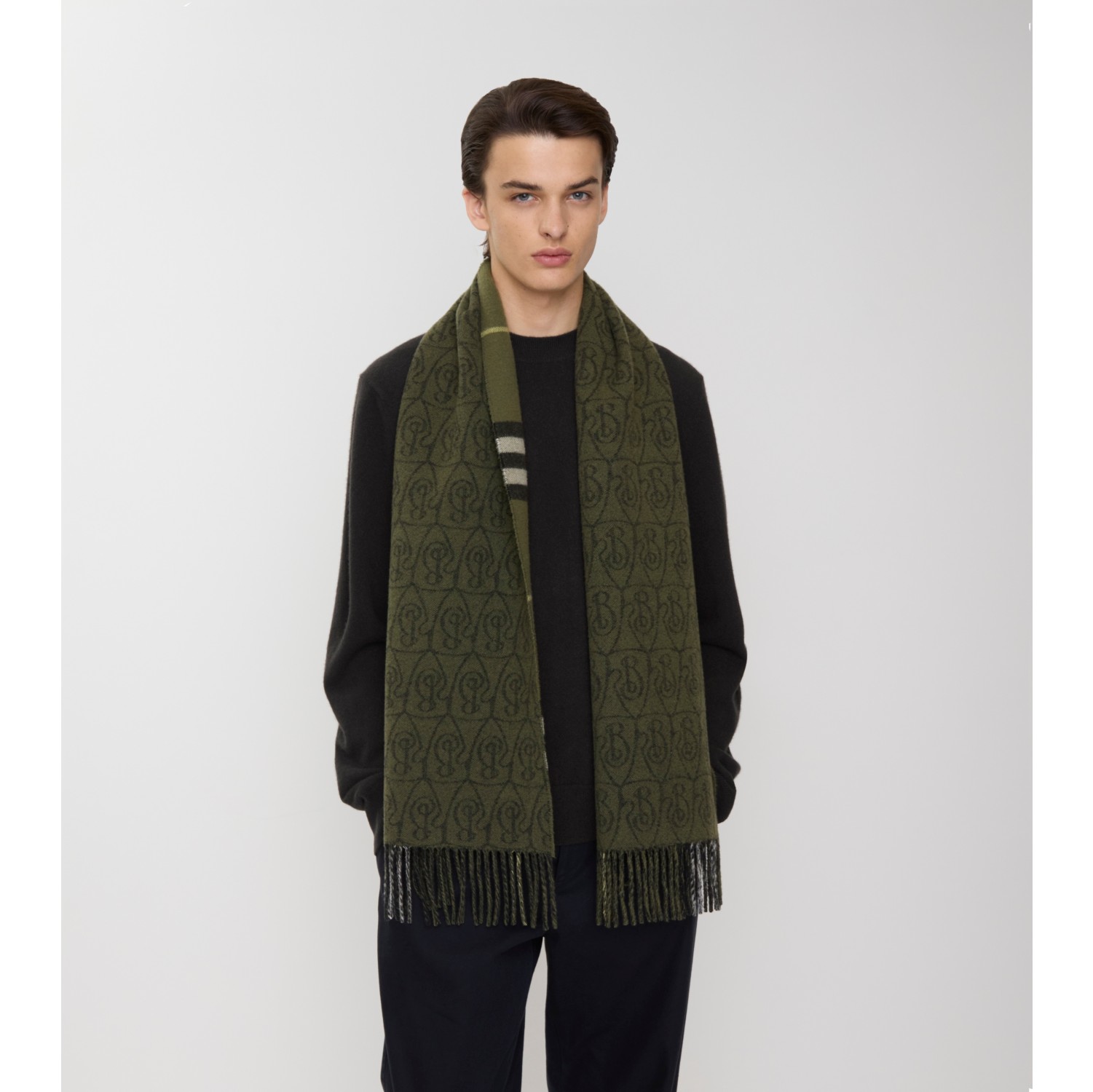 Reversible B Shield Cashmere Scarf