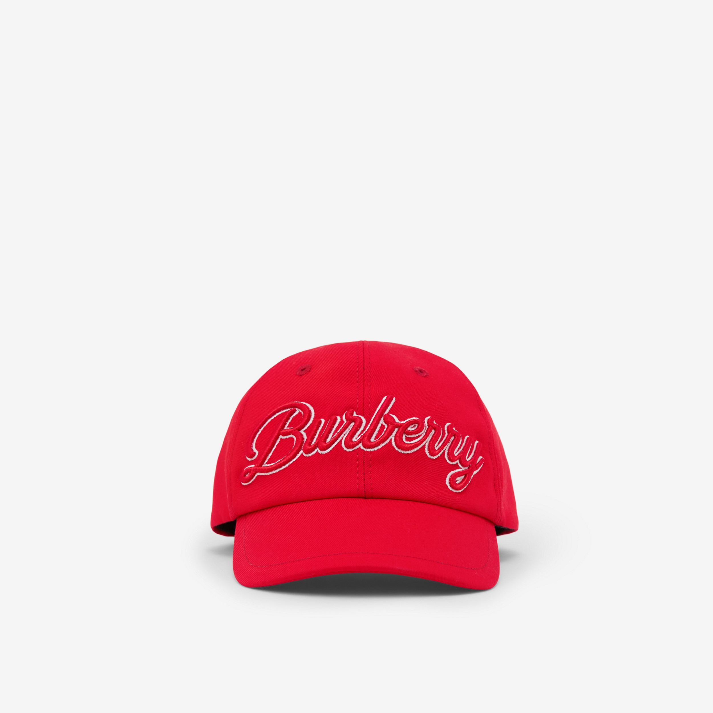 Logo Script Cotton Gabardine Baseball Cap in Bright Red - Children | Burberry® Official - 1