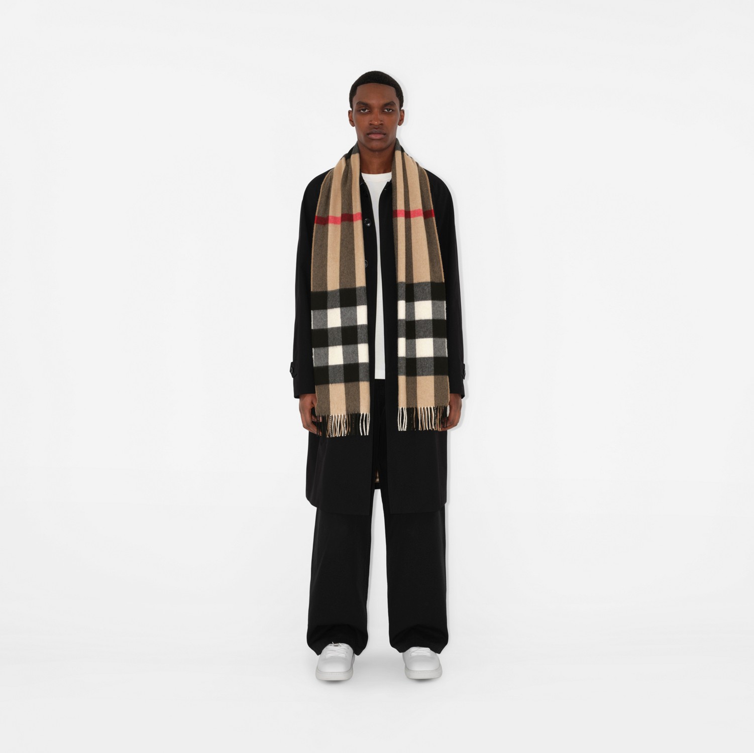 チェック カシミアスカーフ (アーカイブベージュ) | Burberry チェック カシミアスカーフ (アーカイブベージュ) | Burberry