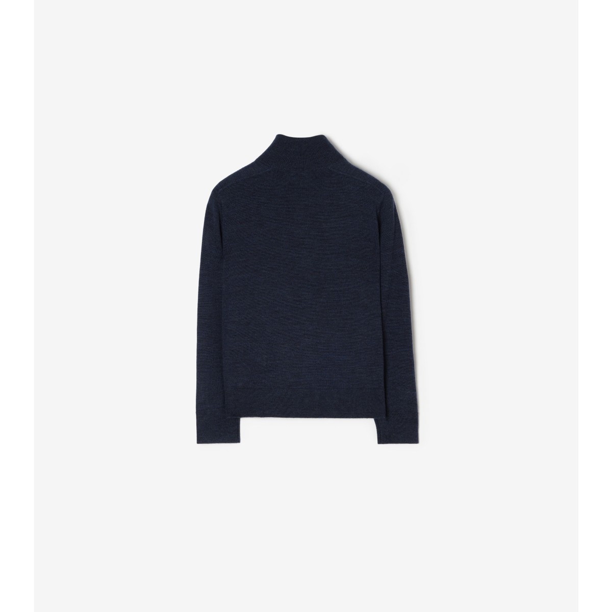  Check Trim Wool Half-zip Sweater