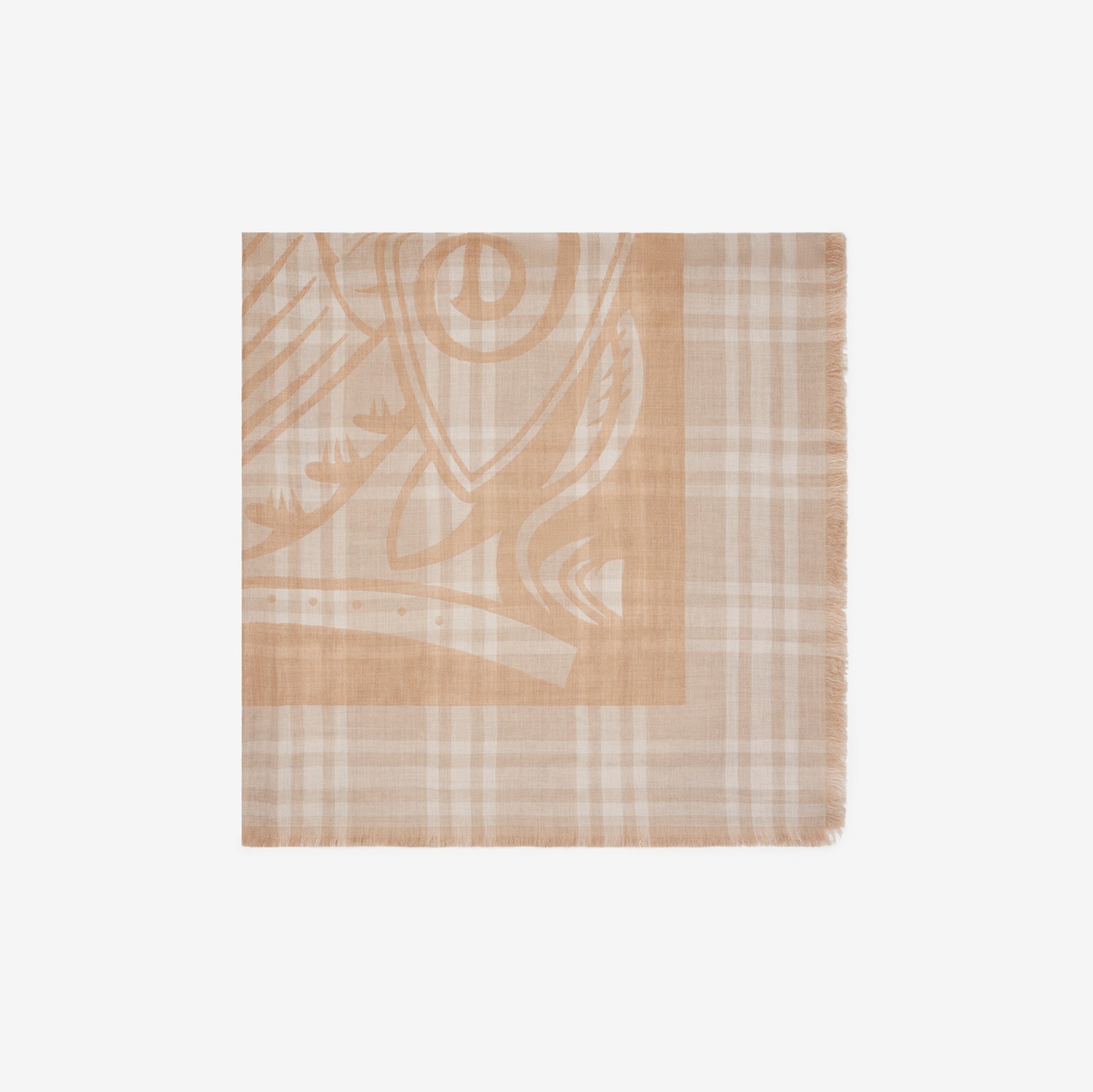 EKD チェックウールブレンド スカーフ (クレイ) | Burberry®公式 EKD チェックウールブレンド スカーフ (クレイ) | Burberry®公式