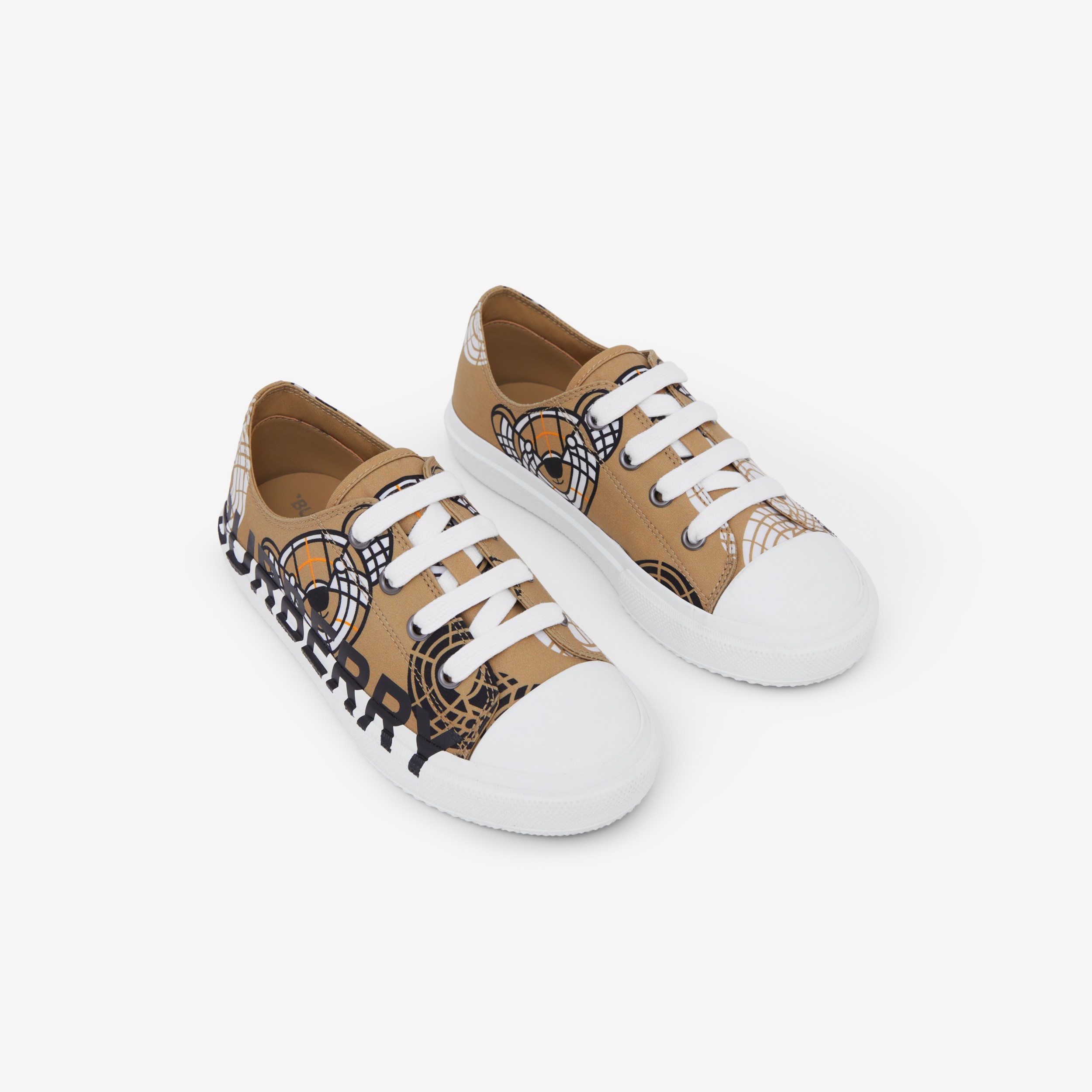 Montage Print Cotton Gabardine Sneakers in Archive Beige - Children | Burberry® Official - 2