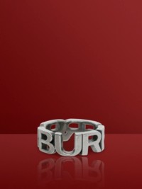 Palladium-plated Logo Ring