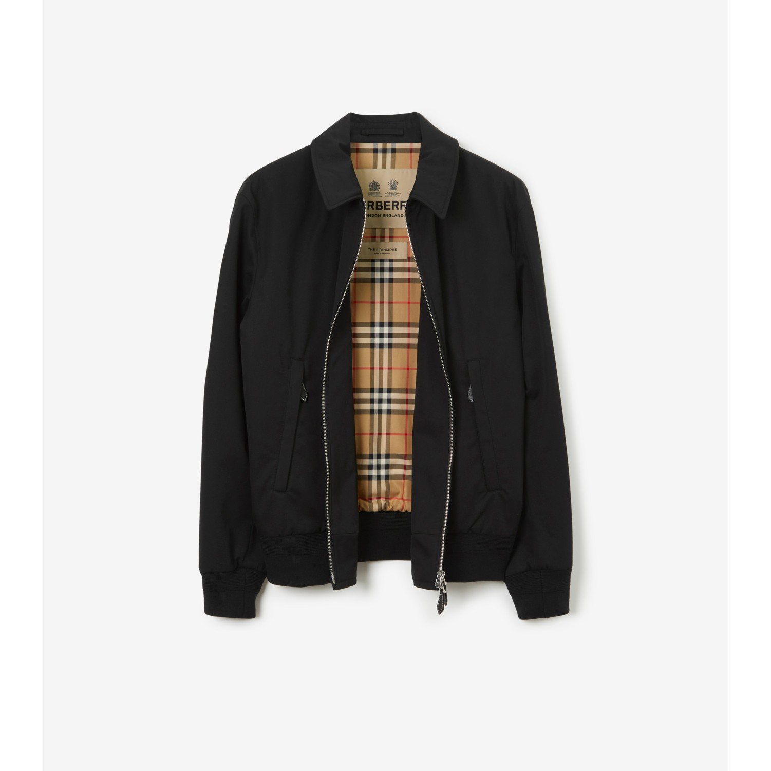 Chaqueta Harrington en gabardina (Negro) - Hombre, Algodón | Burberry®  oficial