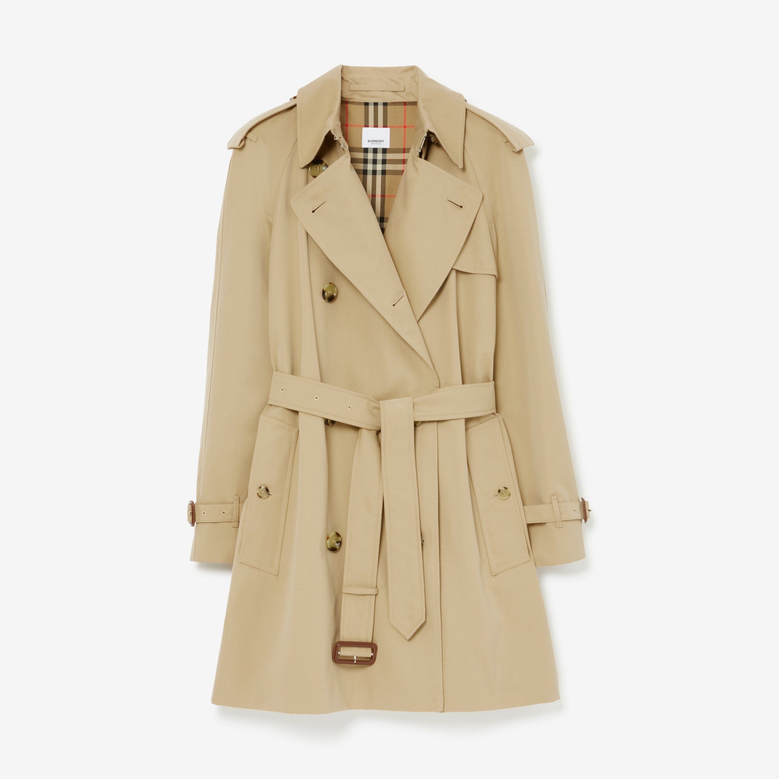 Cotton Gabardine Trench Coat in Honey - Women | Burberry® Official