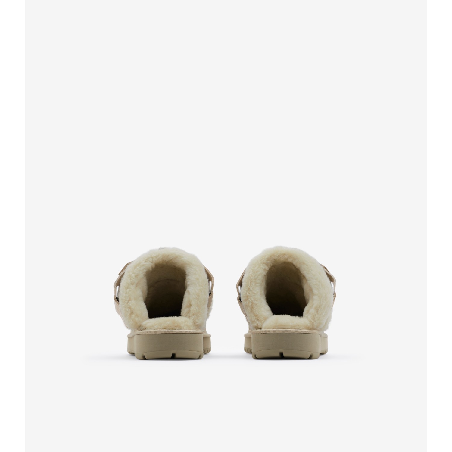 Mule Chubby in pelle scamosciata e shearling