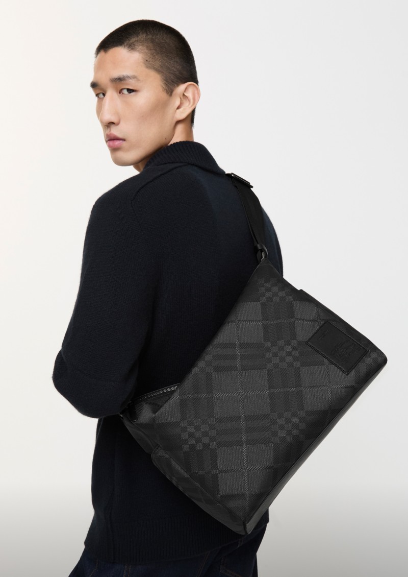 Shot of model, wearing the Burberry Crossbody Bag 