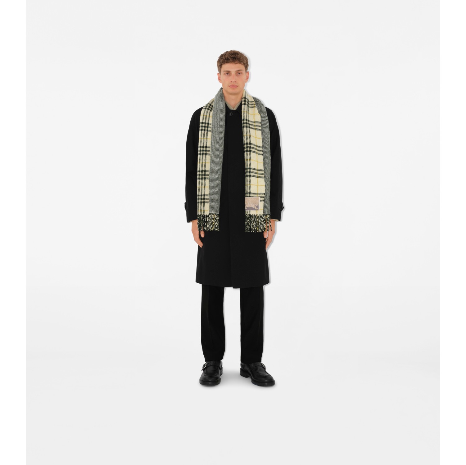 Reversible Check Cashmere Wool Scarf