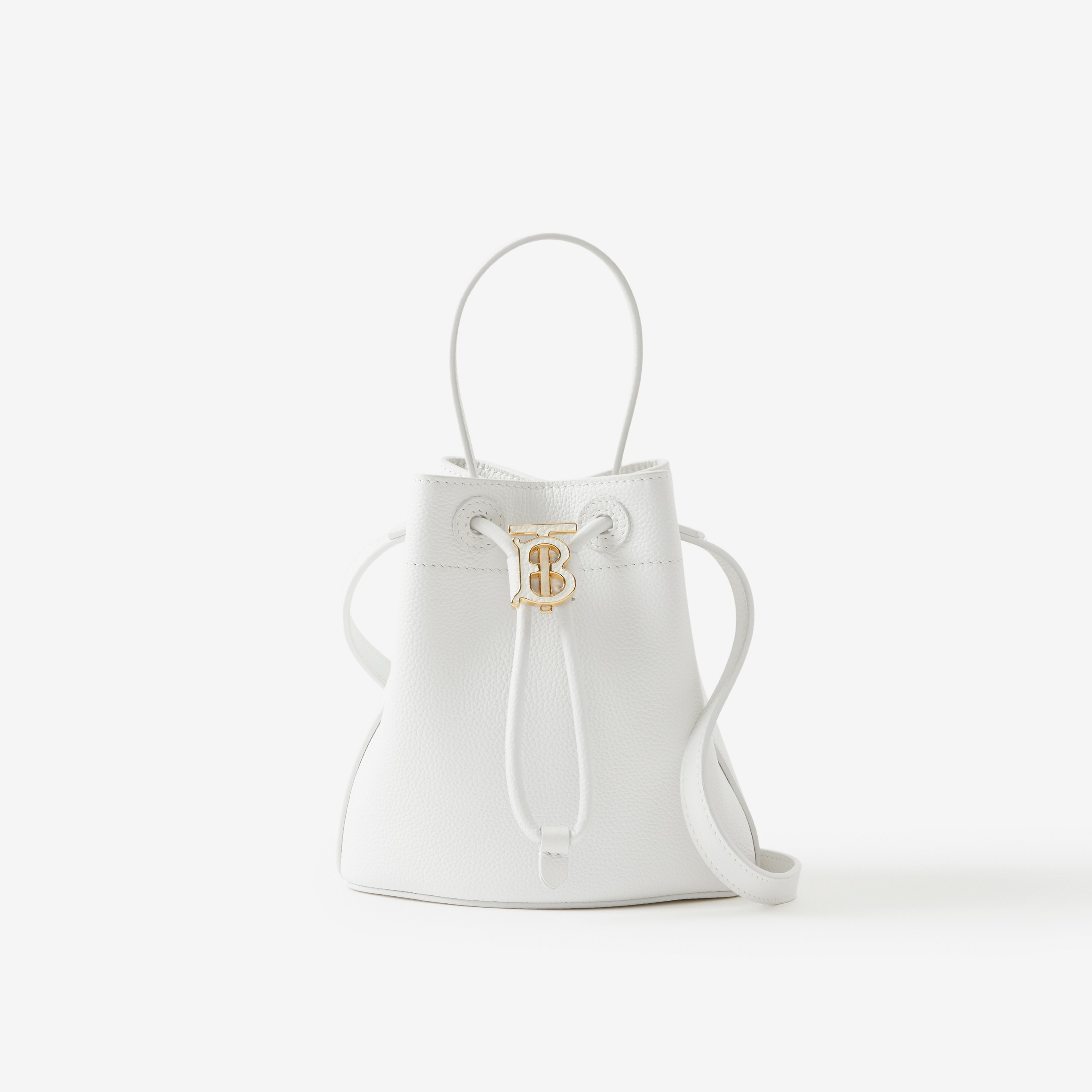 Mini TB Bucket Bag in Optic White - Women | Burberry® Official - 1