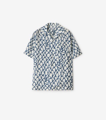 Regular Fit Knot Silk Shirt in Pool - Women | Burberry® Official