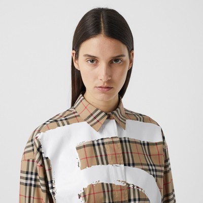 burberry vintage check oversized shirt