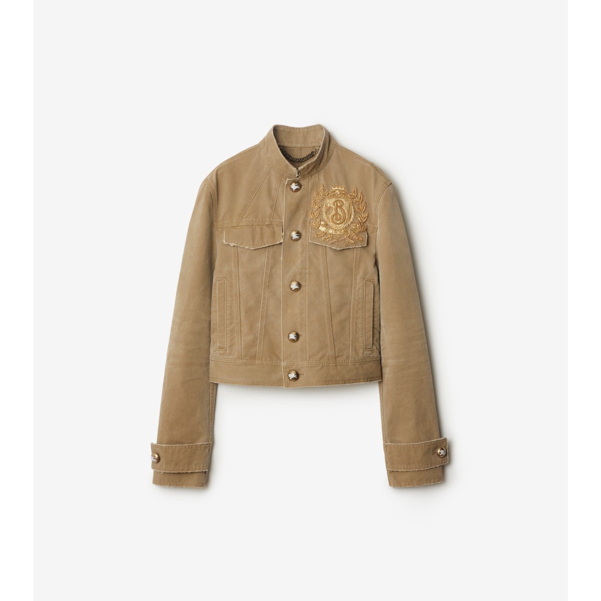 Burberry B Crest Cotton Jacket In Walrus