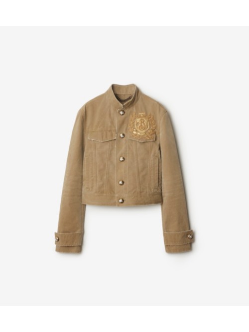 Burberry B Crest Cotton Jacket In Walrus