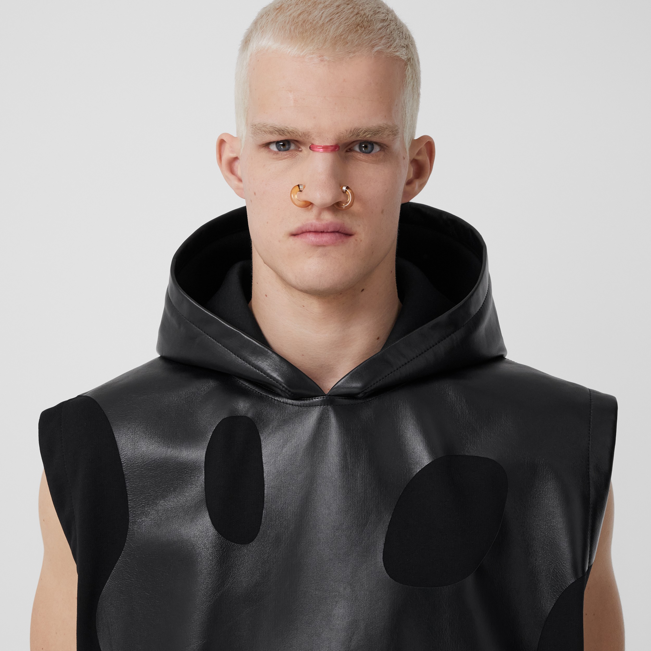Monster Graphic Cotton and Lambskin Hoodie in Black - Men | Burberry® Official - 2
