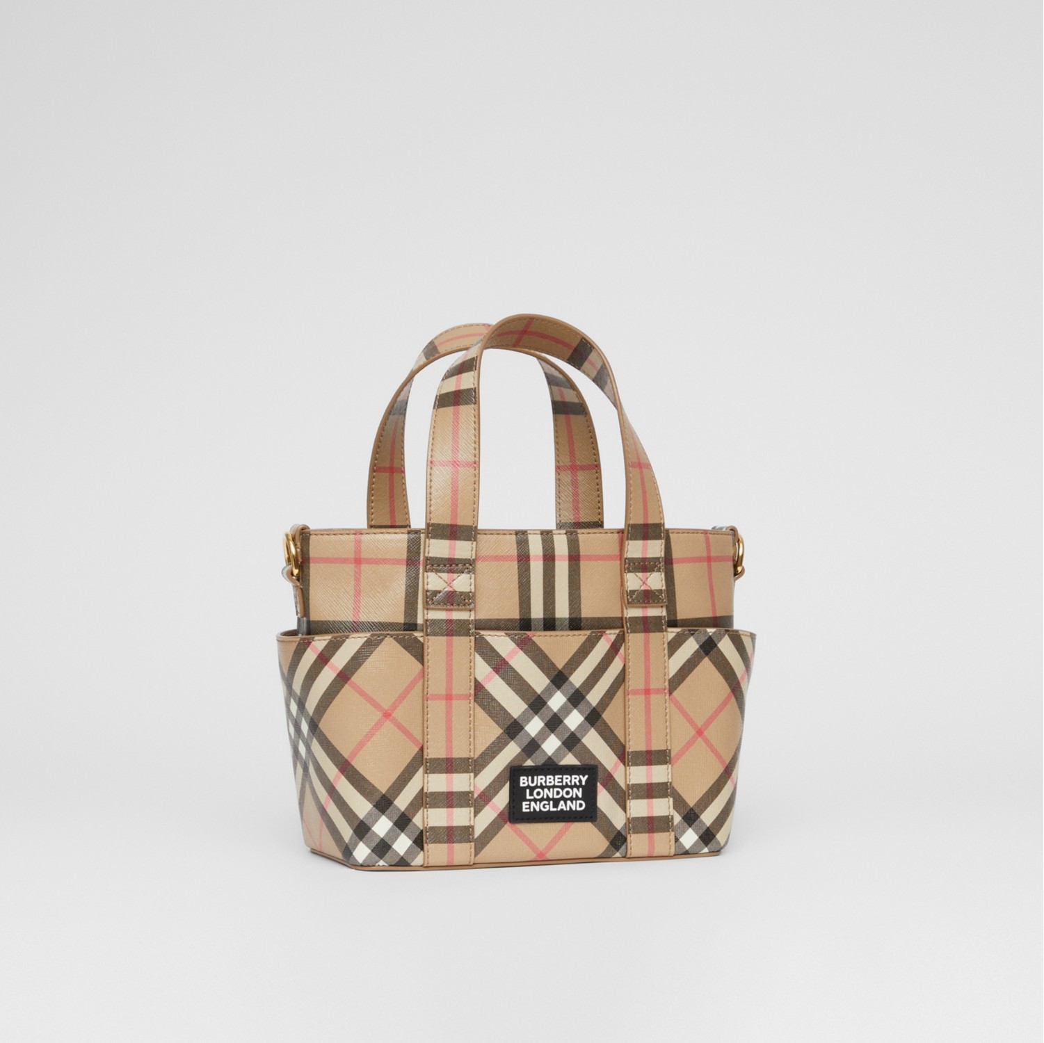 Check E-Canvas Tote Bag in Brown Burberry