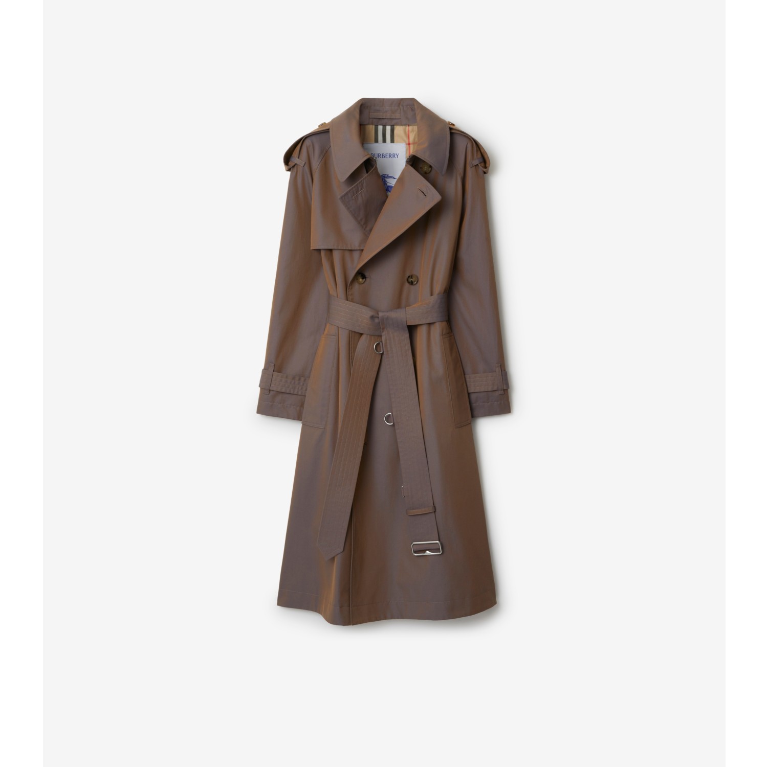 Long Gabardine Trench Coat in Dusk Women Cotton Burberry Official