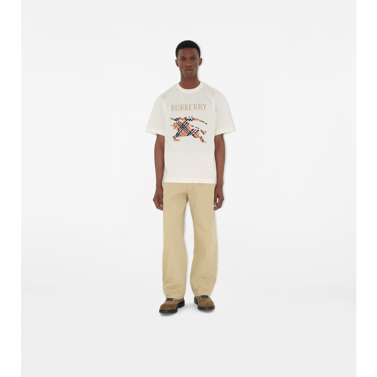  Check Cross Stitch EKD​ Cotton T-shirt