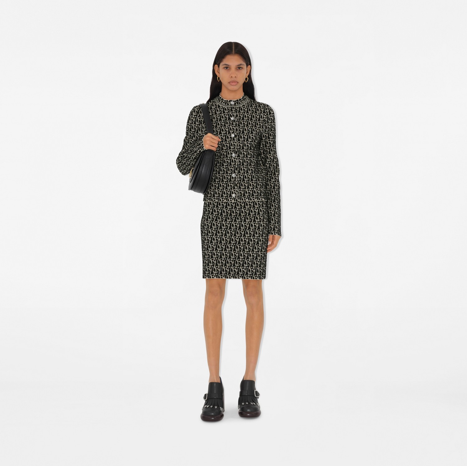 B Charm Wool Blend Jacket in Black - Women, Nylon | Burberry B Charm Wool Blend Jacket in Black - Women, Nylon | Burberry