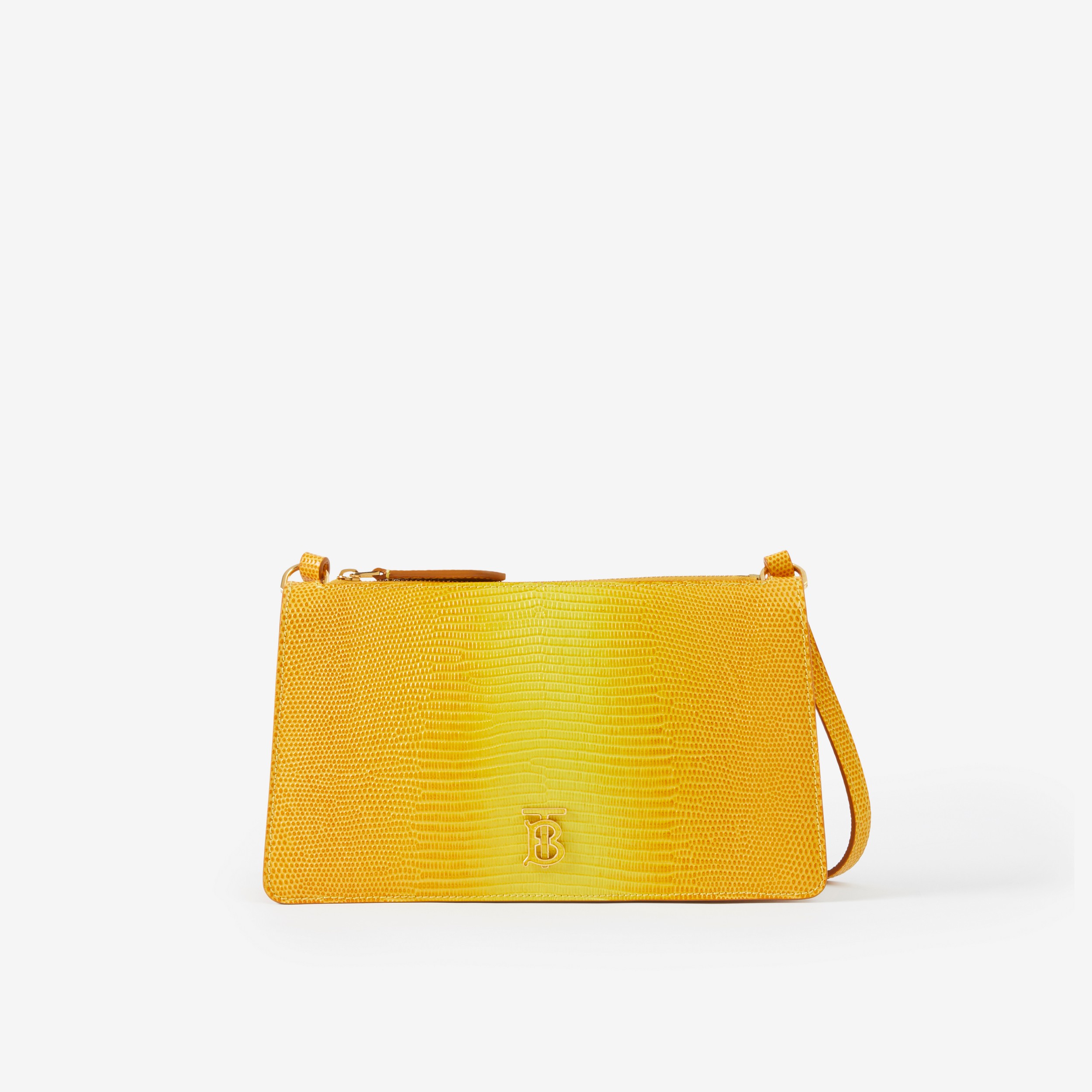 Embossed Leather Mini TB Shoulder Pouch in Cool Lemon - Women | Burberry® Official - 1