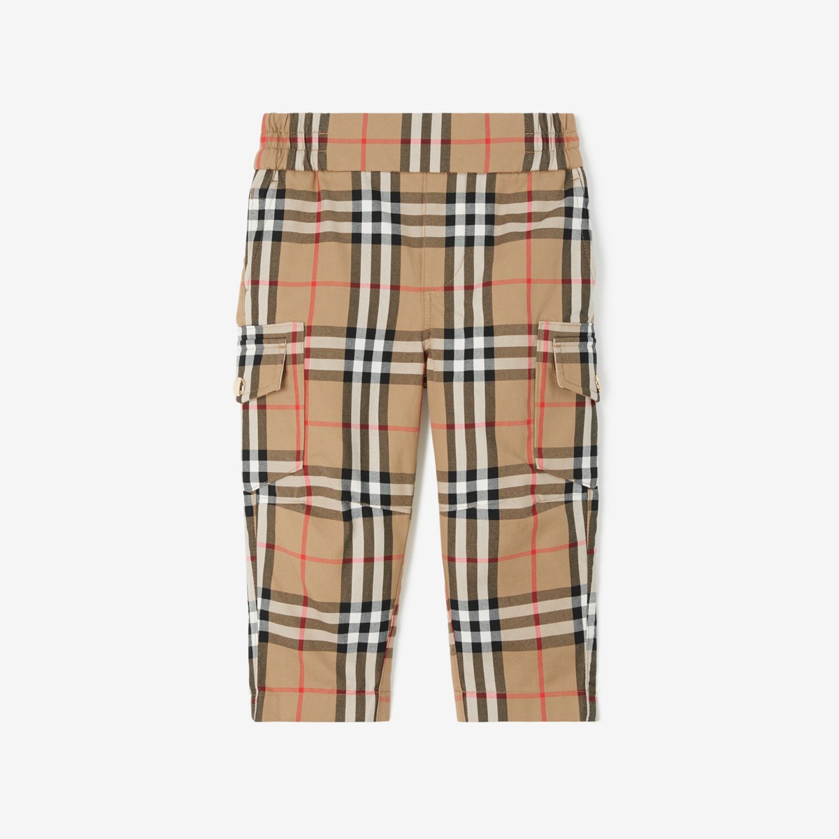 BURBERRY BURBERRY CHILDRENS CHECK COTTON CARGO TROUSERS