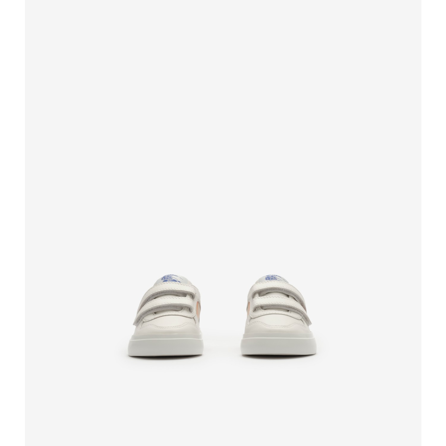 Check and Leather Sneakers