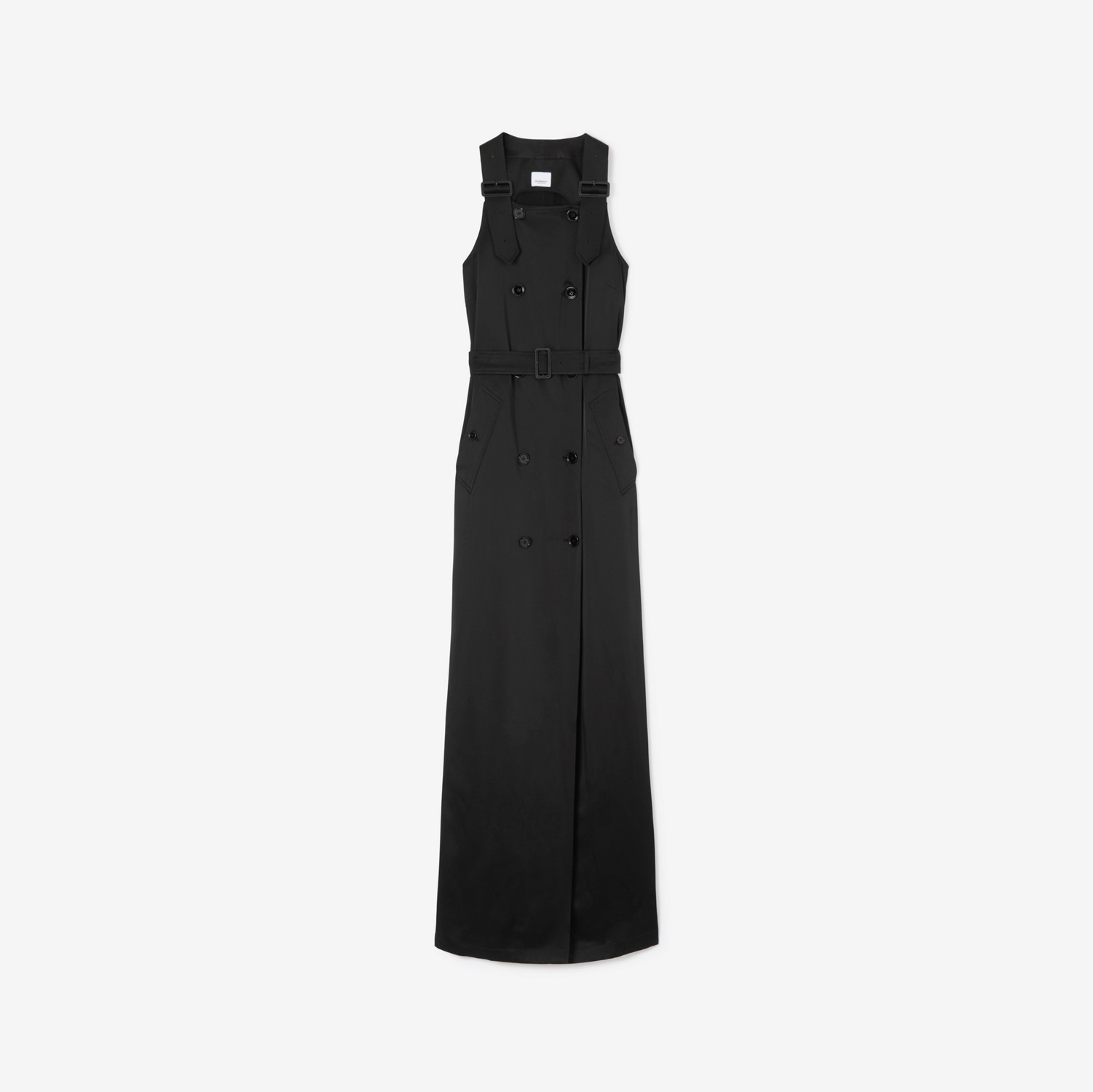 Sleeveless Satin Trench Dress in Black - Women | Burberry® Official