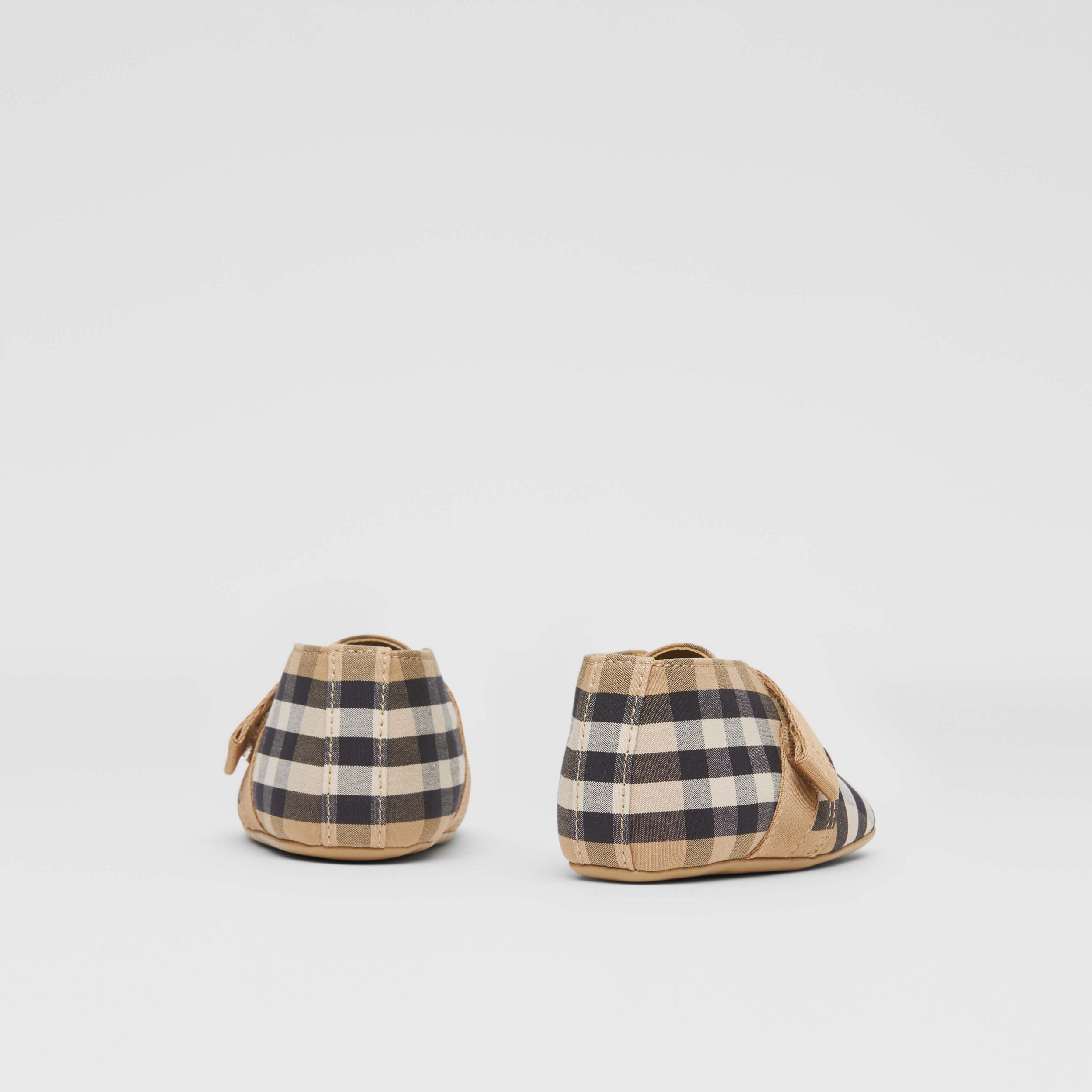 Vintage Check Cotton Booties in Archive Beige - Children | Burberry® Official - 3
