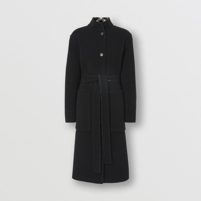 black wool coat with hood